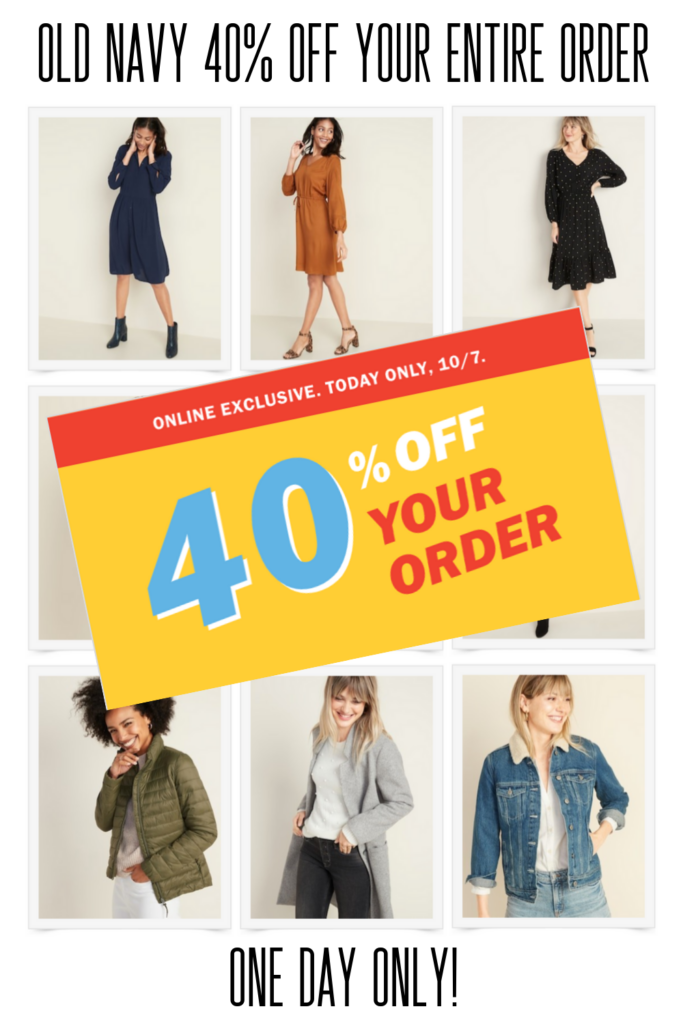 40% Off At Old Navy – ONE DAY ONLY!