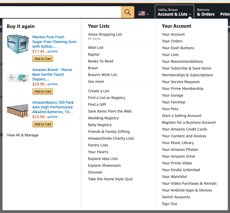 Amazon wishlist shipping address
