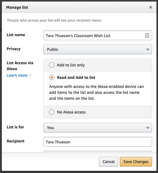 How to add shipping address to amazon wish list