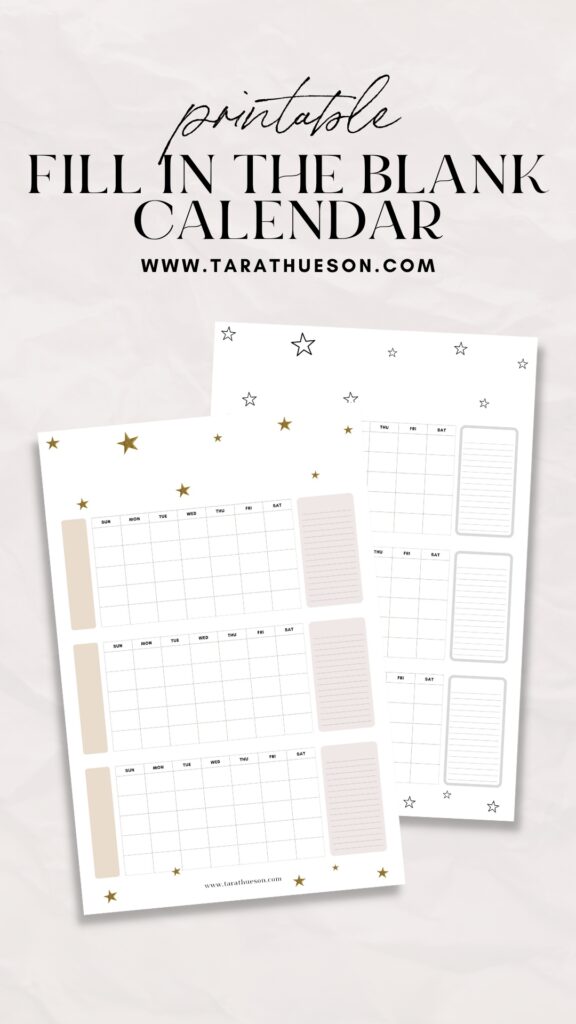 Blank Calendar – Free Printable