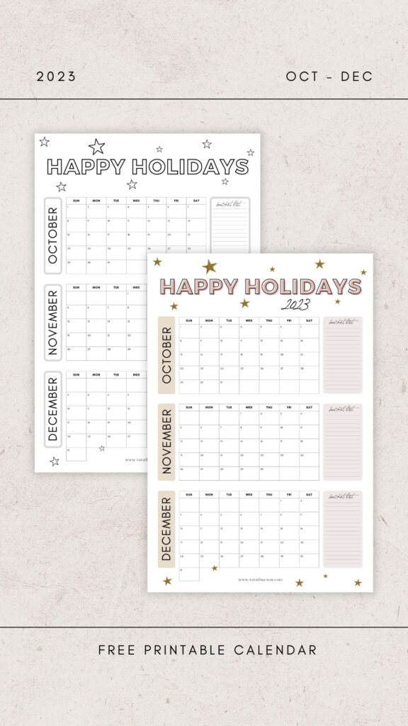 2023 Holiday Calendar – Free Printable