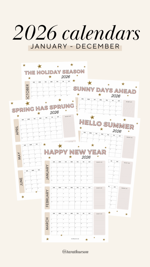 2026 Calendars – Free Printables